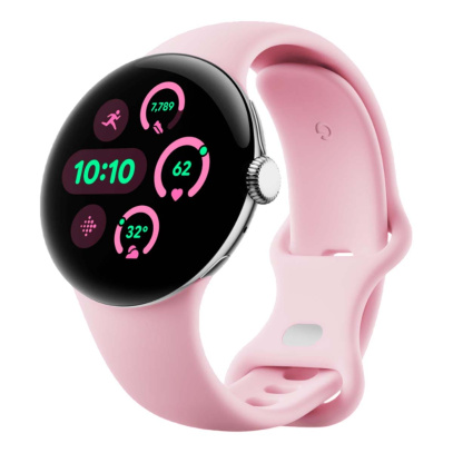 Часы Pixel Watch 3, 41 мм, Wi-Fi, Polished Silver/Rose Quartz, серебристый Часы Pixel Watch 3, 41 мм, Wi-Fi, Polished Silver/Rose Quartz, серебристый