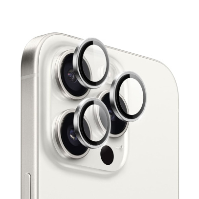 Защитное стекло для камеры iPhone 15 Pro Max WiWU PVD Dual Color Camera Lens Guard Anti-Scratch (LG-004) White Titanium Защитное стекло для камеры iPhone 15 Pro Max WiWU PVD Dual Color Camera Lens Guard Anti-Scratch (LG-004) White Titanium