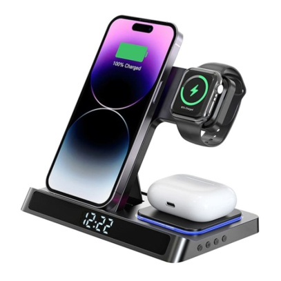 Беспроводное зарядное устройство WiWU Power Air 5в1 Wireless Charger (Wi-W006) Black, черный