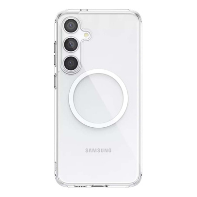 Чехол для Samsung S25 Plus Clear Case MagSafe Прозрачный