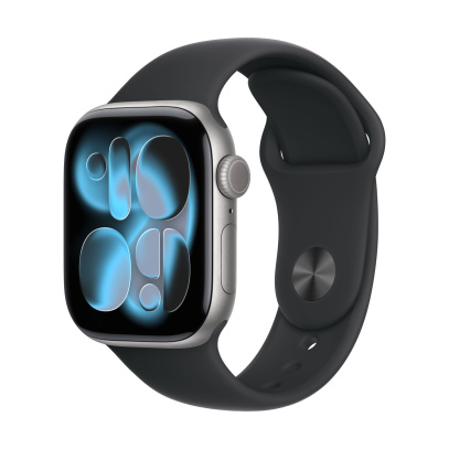 Apple Watch Series 11, 46 мм корпус из алюминия цвета «Space Gray», ремешок Sport Band размера S/M цвета «Black» Apple Watch Series 11, 46 мм корпус из алюминия цвета «Space Gray», ремешок Sport Band размера S/M цвета «Black»