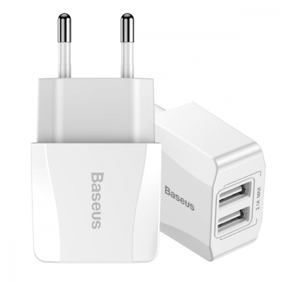 Сетевое зарядное устройство USB Baseus (2 USB) 2.1A Mini Dual-U Charger (CCALL-MN02) Белый