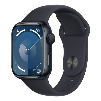 Apple Watch Series 9, 41 мм корпус из алюминия цвета «Midnight», ремешок Sport Band размера S/M цвета «Midnight»