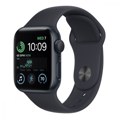 Apple Watch SE (2022), 40 мм корпус из алюминия цвета «Midnight», ремешок Sport Band размера M/L цвета «Midnight»