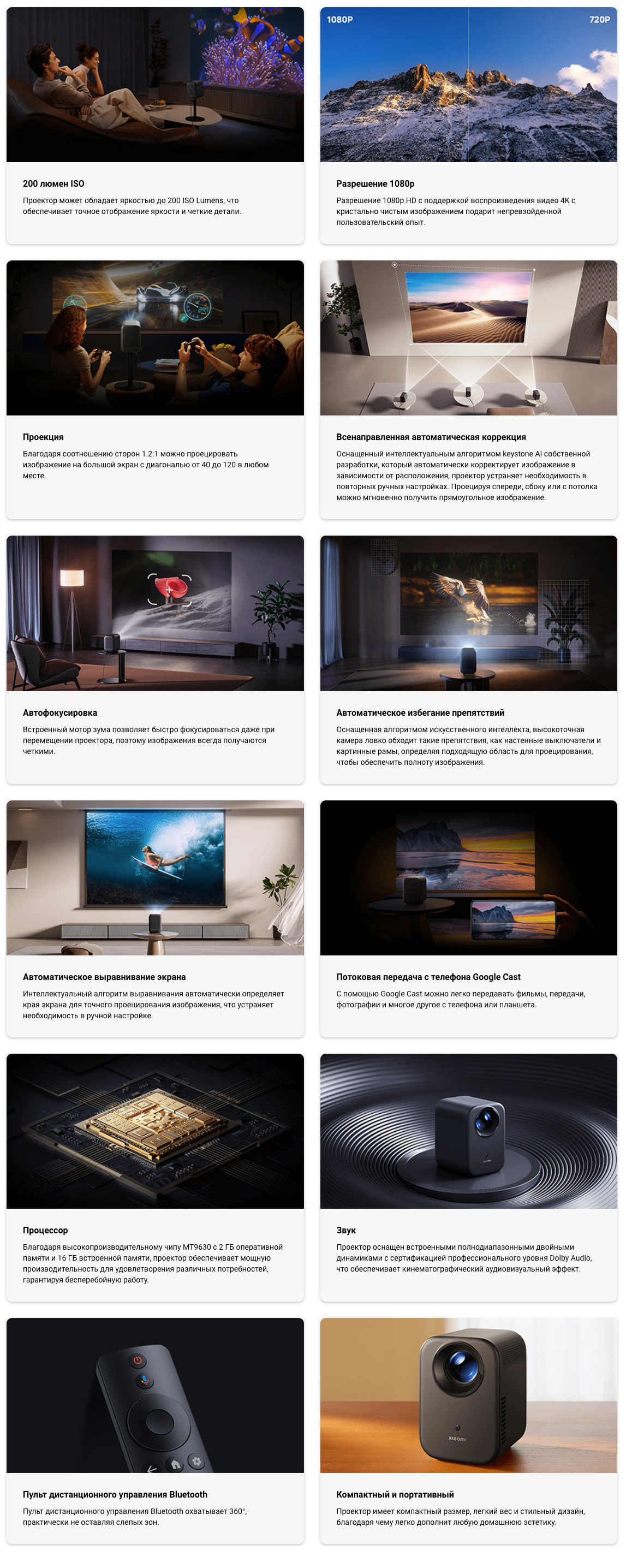 Проектор Xiaomi Mi Smart Projector L1 (BHR9417EU) Черный