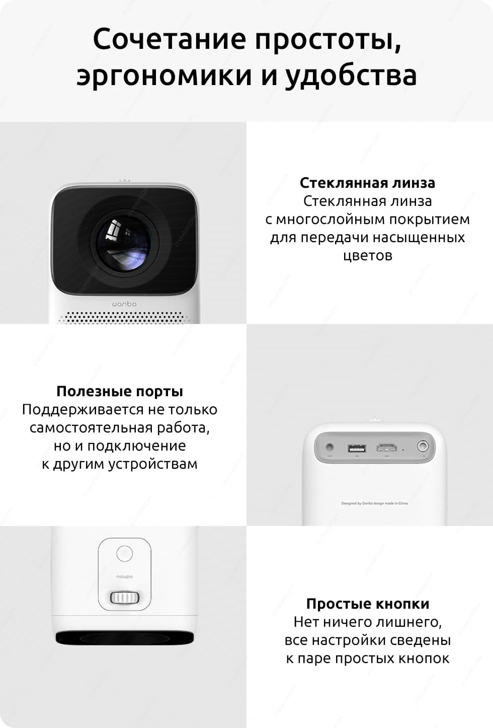 Портативный проектор Wanbo T2 Max Smart Projector (EU) Портативный проектор Wanbo T2 Max Smart Projector (EU)
