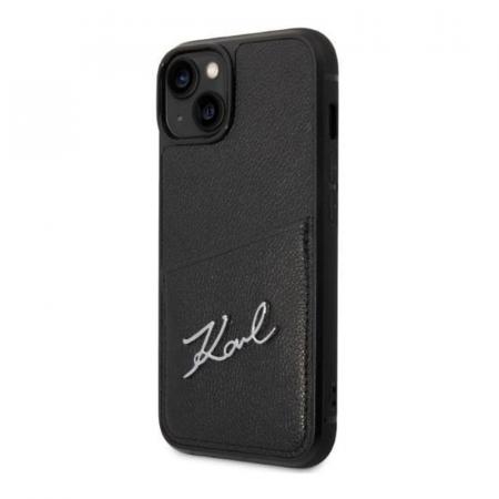 Чехол Karl Lagerfeld для iPhone 14 PU with Cardslot Signature logo Hard (KLHCP14SCSSK) Черный Чехол Karl Lagerfeld для iPhone 14 PU with Cardslot Signature logo Hard (KLHCP14SCSSK) Черный