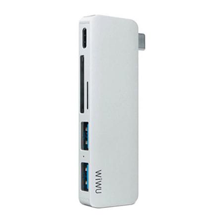 Переходник WiWU для MacBook Type-C Hub 5в1 (C1) Space Grey, серый космос Переходник WiWU для MacBook Type-C Hub 5в1 (C1) Space Grey, серый космос