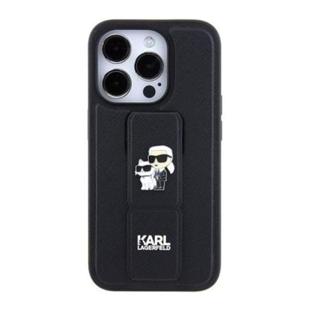 Чехол Karl Lagerfeld для iPhone 15 Pro Karl hc gripstand saffiano kc pins (KLHCP15LGSAKCPK) Черный Чехол Karl Lagerfeld для iPhone 15 Pro Karl hc gripstand saffiano kc pins (KLHCP15LGSAKCPK) Черный