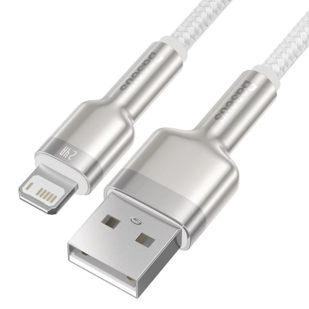 Кабель Baseus Cafule Series Metal Data Cable USB to iP 2,4A, 1 м (CALJK-A02) Белый Кабель Baseus Cafule Series Metal Data Cable USB to iP 2,4A, 1 м (CALJK-A02) Белый