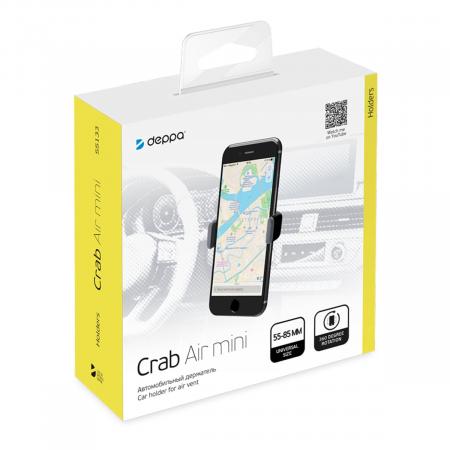 Автомобильный держатель Deppa Crab Air mini для смартфонов, крепление на  вентиляционную решетку (55133) Серый Автомобильный держатель Deppa Crab Air mini для смартфонов, крепление на  вентиляционную решетку (55133) Серый