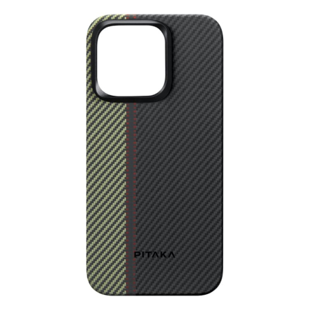 Чехол для iPhone 15 Pro Max Pitaka Fusion Weaving MagEZ Case 4, Overture, кевлар (арамид) (FO1501PM) Черный/зеленый Чехол для iPhone 15 Pro Max Pitaka Fusion Weaving MagEZ Case 4, Overture, кевлар (арамид) (FO1501PM) Черный/зеленый