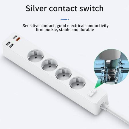 Сетевой фильтр WiWU Smart Power Strip EU Plug 20W 4*AC+3*USB 3.0+ 1*USB-C (U01 EU) Черный Сетевой фильтр WiWU Smart Power Strip EU Plug 20W 4*AC+3*USB 3.0+ 1*USB-C (U01 EU) Черный