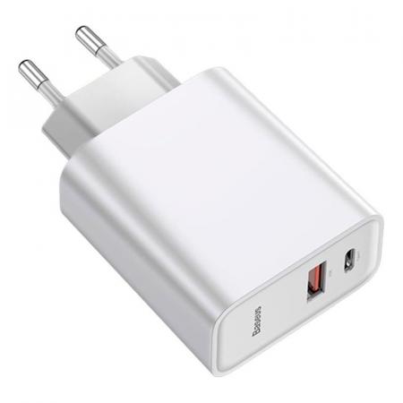 Сетевое зарядное устройство USB-C с USB Type-C Кабелем Baseus Quick Charge 30 Вт Speed Series разъем Type-C (TZCAFS-A02) Белый