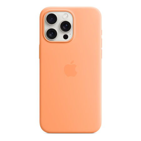 Чехол Silicone Case для Apple iPhone 15 Pro Max с MagSafe Orange Sorbet, оранжевый Чехол Silicone Case для Apple iPhone 15 Pro Max с MagSafe Orange Sorbet, оранжевый