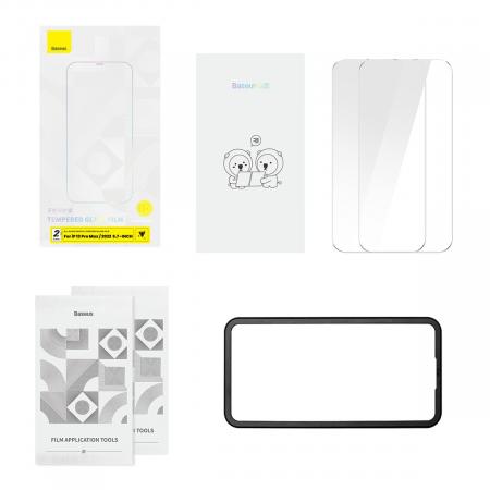 Стекло для iPhone 14 Plus/13 Pro Max Baseus Crystal glass 1шт +EasyStick (SGBL100202) Прозрачный Стекло для iPhone 14 Plus/13 Pro Max Baseus Crystal glass 1шт +EasyStick (SGBL100202) Прозрачный