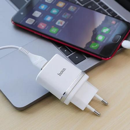 Сетевое зарядное устройство hoco. Smart QC3.0 Charger USB 18 Вт (C12Q) Белый Сетевое зарядное устройство hoco. Smart QC3.0 Charger USB 18 Вт (C12Q) Белый