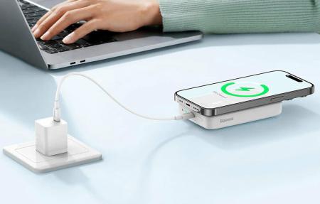 Внешний аккумулятор Baseus Magnetic Mini Wireless Fast Charge Power Bank 10000mAh 30W с поддержкой беспроводной зарядки PPCX110202 (PPCXM1030) Белый Внешний аккумулятор Baseus Magnetic Mini Wireless Fast Charge Power Bank 10000mAh 30W с поддержкой беспроводной зарядки PPCX110202 (PPCXM1030) Белый