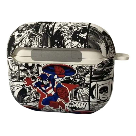 Чехол для AirPods 3 COQUE POUR Белый с рисунком Captain America Чехол для AirPods 3 COQUE POUR Белый с рисунком Captain America