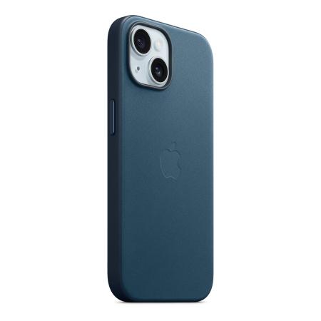 Чехол Кожаный Apple iPhone 15 с MagSafe Blue, синий Чехол Кожаный Apple iPhone 15 с MagSafe Blue, синий