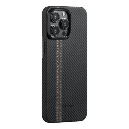 Чехол для iPhone 15 Pro Pitaka Fusion Weaving MagEZ Case 4 Rhapsody кевлар (FR1501P) Черный