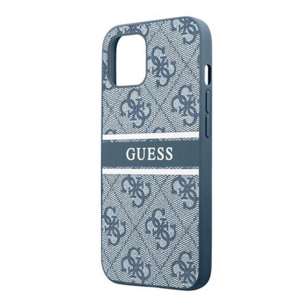 Чехол Guess для iPhone 14 PU 4G Stripe printed logo Hard (GUHCP14S4GDBL) Синий Чехол Guess для iPhone 14 PU 4G Stripe printed logo Hard (GUHCP14S4GDBL) Синий