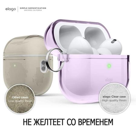 Чехол для Airpods Pro 2 Elago CLEAR HANG CASE (EAPP2CL-HANG-LV) Прозрачный Лавандовый Чехол для Airpods Pro 2 Elago CLEAR HANG CASE (EAPP2CL-HANG-LV) Прозрачный Лавандовый