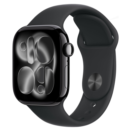Apple Watch Series 11, 46 мм корпус из алюминия цвета «Jet Black», ремешок Sport Band размера M/L цвета «Black» Apple Watch Series 11, 46 мм корпус из алюминия цвета «Jet Black», ремешок Sport Band размера M/L цвета «Black»