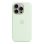 Чехол Silicone Case для Apple iPhone 15 Pro с MagSafe Light Mint, мятный Чехол Silicone Case для Apple iPhone 15 Pro с MagSafe Light Mint, мятный