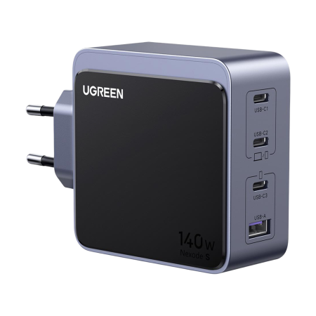 Зарядное устройство UGREEN X570 Nexode S USB-A + 3 USB Type-C 140Вт GaN Tech Fast Charger (45575) Серый