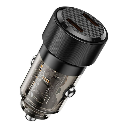 АЗУ Deppa USB С + USB-C, PD, QC 3.0, 50W, Crystal (11219) Прозрачный, черный АЗУ Deppa USB С + USB-C, PD, QC 3.0, 50W, Crystal (11219) Прозрачный, черный