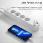 Сетевой фильтр WiWU Smart Power Strip EU Plug 20W 4*AC+3*USB 3.0+ 1*USB-C (U01 EU) Белый Сетевой фильтр WiWU Smart Power Strip EU Plug 20W 4*AC+3*USB 3.0+ 1*USB-C (U01 EU) Белый
