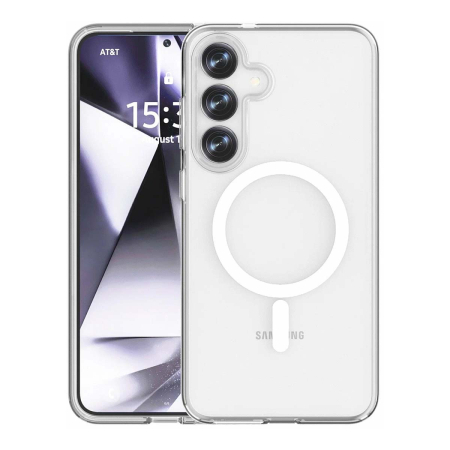 Чехол для Samsung S24 Plus/S25 Plus с силиконовым бампером MagSafe Прозрачный Чехол для Samsung S24 Plus/S25 Plus с силиконовым бампером MagSafe Прозрачный