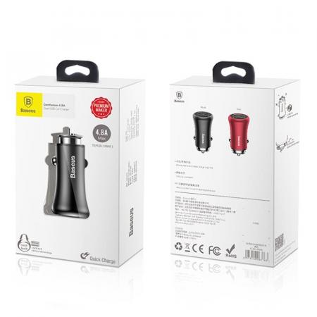 Автомобильное зарядное устройство Baseus Dual-USB Car Charger 4.8A (CCALL-GB01) Черный Автомобильное зарядное устройство Baseus Dual-USB Car Charger 4.8A (CCALL-GB01) Черный