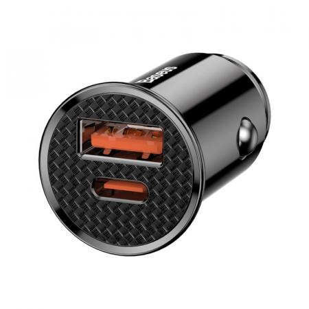 Автомобильное зарядное устройство Baseus BS-C16C1-X Circular Plastic A+C 30W PPS Car Charger (CCALL-YS01) Черный Автомобильное зарядное устройство Baseus BS-C16C1-X Circular Plastic A+C 30W PPS Car Charger (CCALL-YS01) Черный
