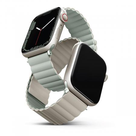 Ремешок UNIQ для Apple Watch 42/44/45/49 мм Revix reversible Magnetic (45MM-REVSAGBEG) Зеленый/Бежевый Ремешок UNIQ для Apple Watch 42/44/45/49 мм Revix reversible Magnetic (45MM-REVSAGBEG) Зеленый/Бежевый