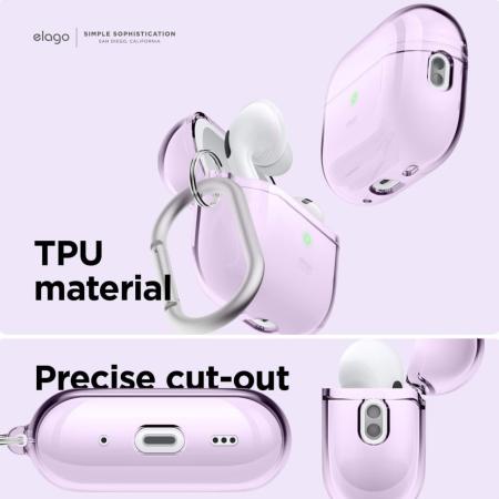 Чехол для Airpods Pro 2 Elago CLEAR HANG CASE (EAPP2CL-HANG-LV) Прозрачный Лавандовый Чехол для Airpods Pro 2 Elago CLEAR HANG CASE (EAPP2CL-HANG-LV) Прозрачный Лавандовый