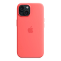 Чехол Silicone Case для Apple iPhone 15 с MagSafe Guava, розовый Чехол Silicone Case для Apple iPhone 15 с MagSafe Guava, розовый