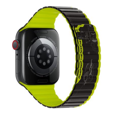 Магнитный силиконовый ремешок для часов iWatch на 42/44/45/49 мм WiWU Smart Magnetic Silicone (Wi-WB010) Black+Green Магнитный силиконовый ремешок для часов iWatch на 42/44/45/49 мм WiWU Smart Magnetic Silicone (Wi-WB010) Black+Green