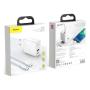 Сетевое зарядное устройство USB-C с USB Type-C Кабелем Baseus Quick Charge 30 Вт Speed Series разъем Type-C (TZCAFS-A02) Белый