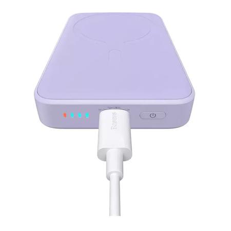 Внешний аккумулятор Baseus Magnetic Wireless Charging Power Bank 10000mAh 20W с поддержкой беспроводной зарядки (PPCXM10) Фиолетовый Внешний аккумулятор Baseus Magnetic Wireless Charging Power Bank 10000mAh 20W с поддержкой беспроводной зарядки (PPCXM10) Фиолетовый