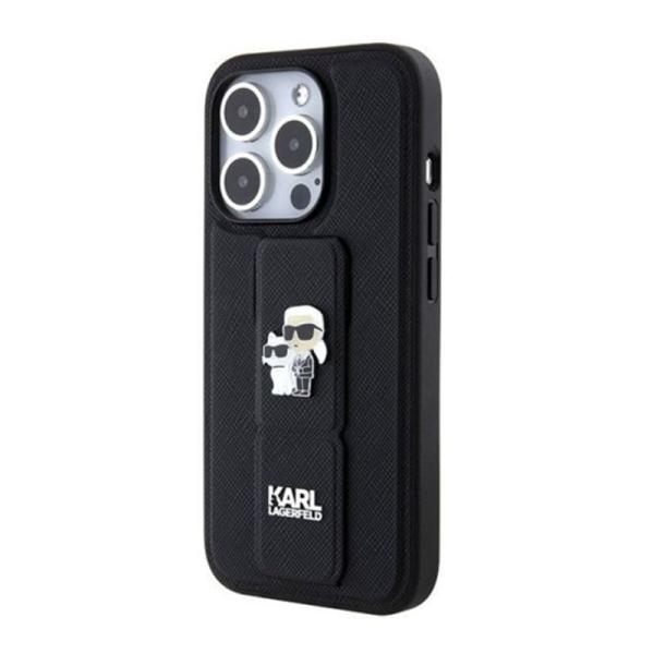 Чехол Karl Lagerfeld для iPhone 15 Pro Karl hc gripstand saffiano kc pins (KLHCP15LGSAKCPK) Черный