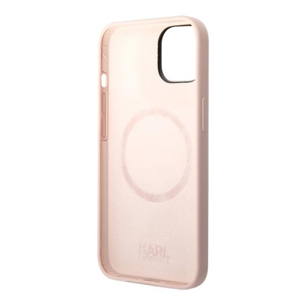 Чехол Karl Lagerfeld для iPhone 14 с MagSafe Liquid silicone Karl's head Hard (KLHMP14SSLKHLP) Розовый