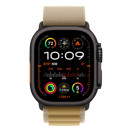Apple Watch Ultra 2 (2024), 49 мм корпус из титана цвета «Black», ремешок Alpine Loop размера S цвета «Tan» Apple Watch Ultra 2 (2024), 49 мм корпус из титана цвета «Black», ремешок Alpine Loop размера S цвета «Tan»