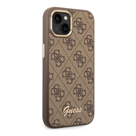 Чехол Guess для iPhone 14 CG Mobile PU 4G Script metal logo Hard (GUHCP14SHG4SHW) Коричневый Чехол Guess для iPhone 14 CG Mobile PU 4G Script metal logo Hard (GUHCP14SHG4SHW) Коричневый