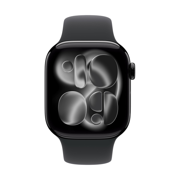 Apple Watch Series 11, 46 мм корпус из алюминия цвета «Jet Black», ремешок Sport Band размера M/L цвета «Black» Apple Watch Series 11, 46 мм корпус из алюминия цвета «Jet Black», ремешок Sport Band размера M/L цвета «Black»