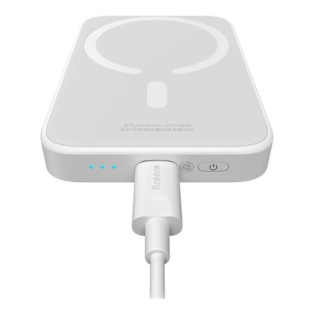 Внешний аккумулятор Baseus Magnetic Mini Wireless Fast Charge power bank с поддержкой беспроводной зарядки 6000mAh 20 Вт (PPCXM06A) Белый Внешний аккумулятор Baseus Magnetic Mini Wireless Fast Charge power bank с поддержкой беспроводной зарядки 6000mAh 20 Вт (PPCXM06A) Белый