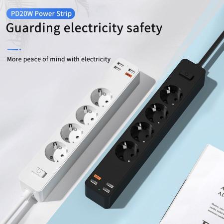 Сетевой фильтр WiWU Smart Power Strip EU Plug 20W 4*AC+3*USB 3.0+ 1*USB-C (U01 EU) Белый Сетевой фильтр WiWU Smart Power Strip EU Plug 20W 4*AC+3*USB 3.0+ 1*USB-C (U01 EU) Белый