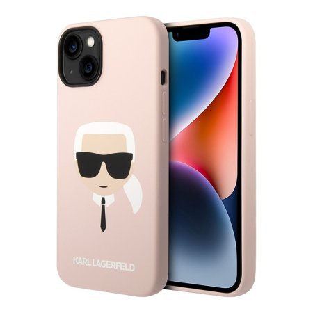 Чехол Karl Lagerfeld для iPhone 14 с MagSafe Liquid silicone Karl's head Hard (KLHMP14SSLKHLP) Розовый Чехол Karl Lagerfeld для iPhone 14 с MagSafe Liquid silicone Karl's head Hard (KLHMP14SSLKHLP) Розовый