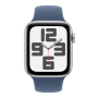 Apple Watch SE (2024), 40 мм корпус из алюминия цвета «Silver», ремешок Sport Band размера S/M цвета «Denim» Apple Watch SE (2024), 40 мм корпус из алюминия цвета «Silver», ремешок Sport Band размера S/M цвета «Denim»